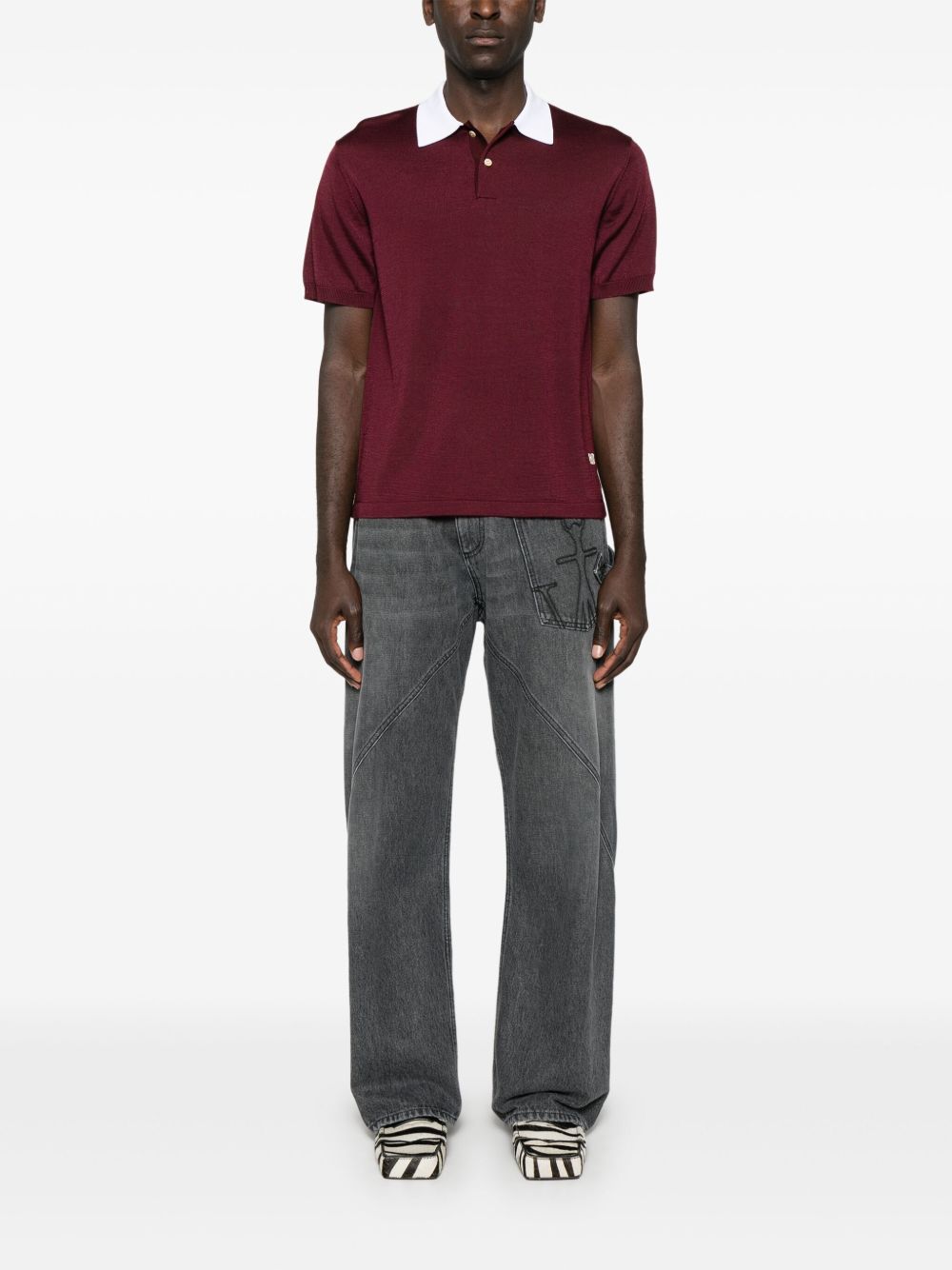 Burgundy Sun polo shirt Wales bonner - men - WALES BONNER